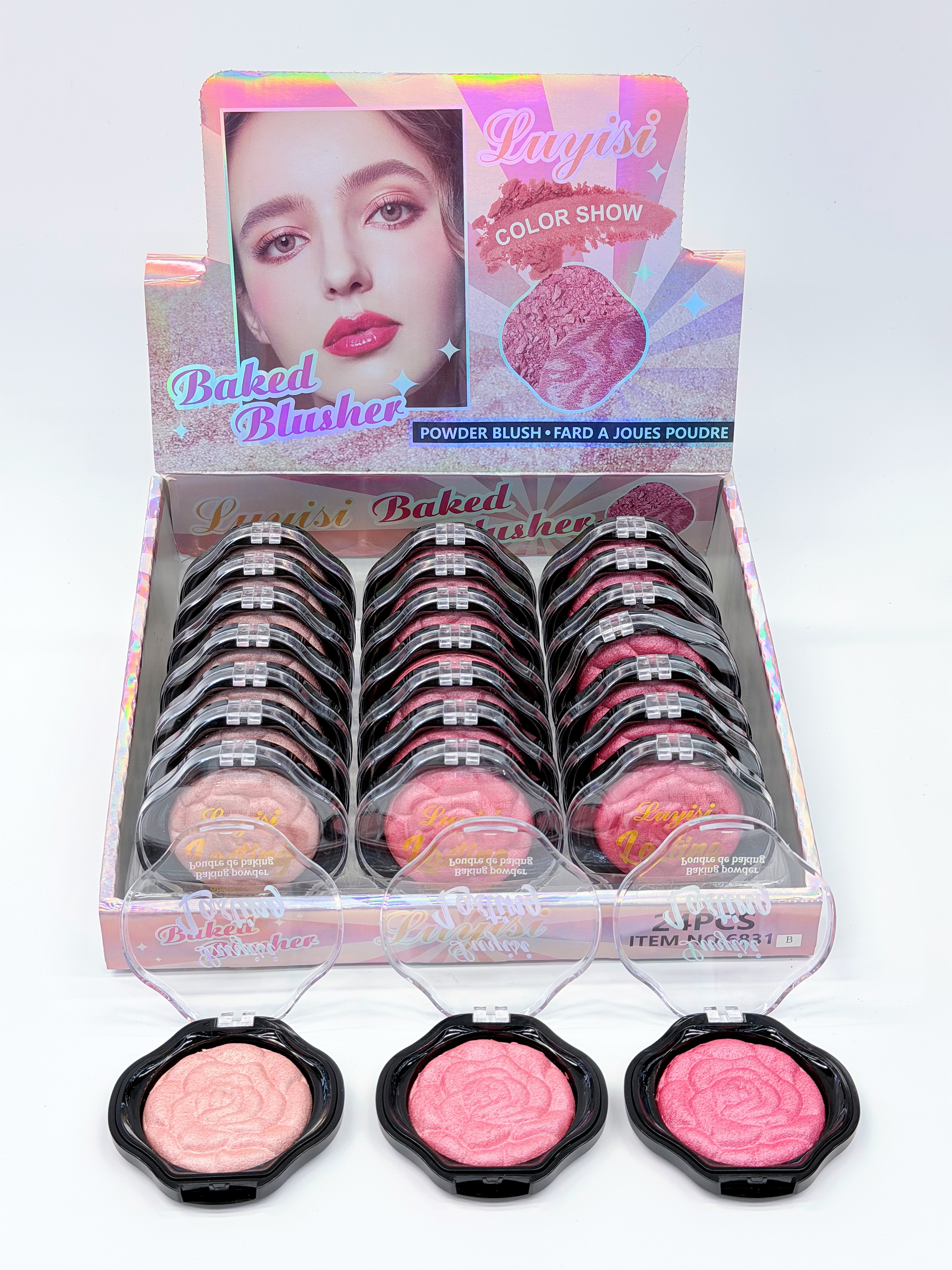 Rose-baked powder blush, student Party Day random thoughts, pure and natural, sweet girl, silky texture, easy to color details Picture