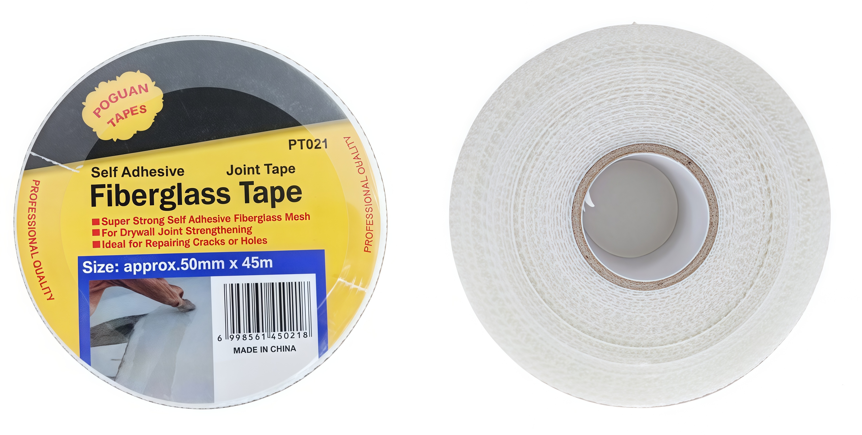 Self-adhesive mesh tape, fiberglass interior wall mesh fabric, alkali-resistant fiberglass anti-crack and joint filling tape, 4.8 cm, fiberglass manufacturer, 45m Specification drawing