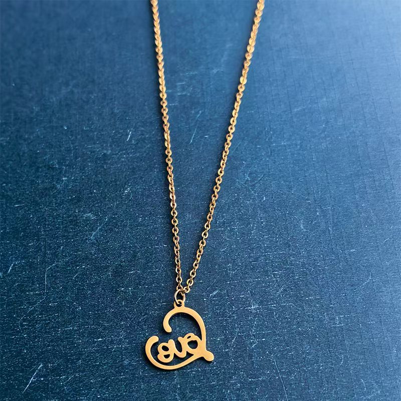 Cross-border foreign trade titanium steel stainless steel DIY jewelry accessories, LOVE bracelets, pendants, necklaces, fashionable and personalized detail image 5