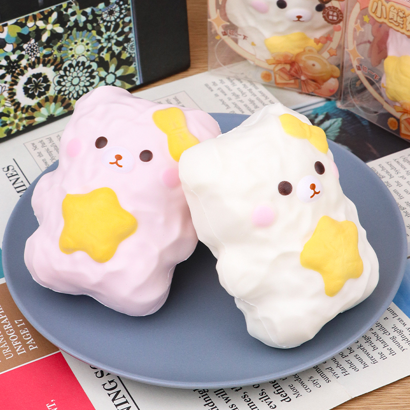 The Little bear milk shell slow-rebound stress-relieving toy, the cute and soft food play buns, is a stress-relieving wonder Application Scenario