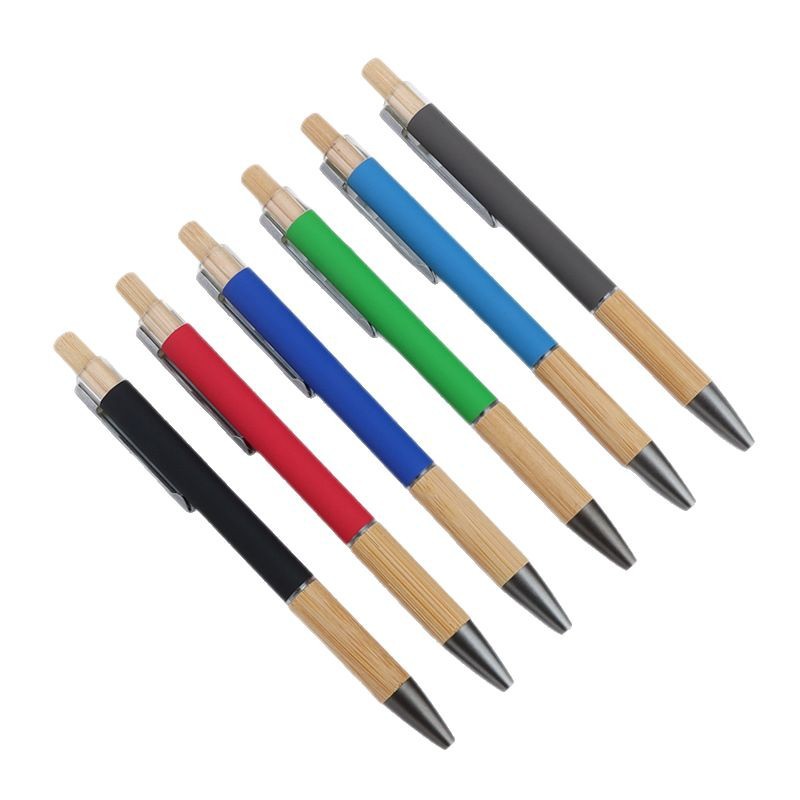 Ballpoint pen, metal aluminum rod ballpoint pen, bamboo sheath ballpoint pen, gift pen, laser ballpoint pen Item Picture