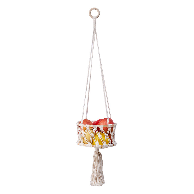 Pure hand-woven hanging baskets, fruit baskets, single-layer hanging baskets, two-layer and three-layer options available detail image 11