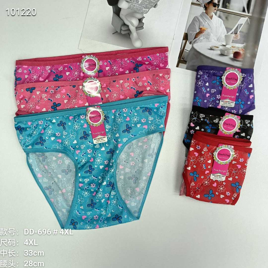 DD-696#4XL内裤女士内裤牛奶丝印花女内裤大码内裤女士三角裤内衣内裤热销非洲南美洲QNI