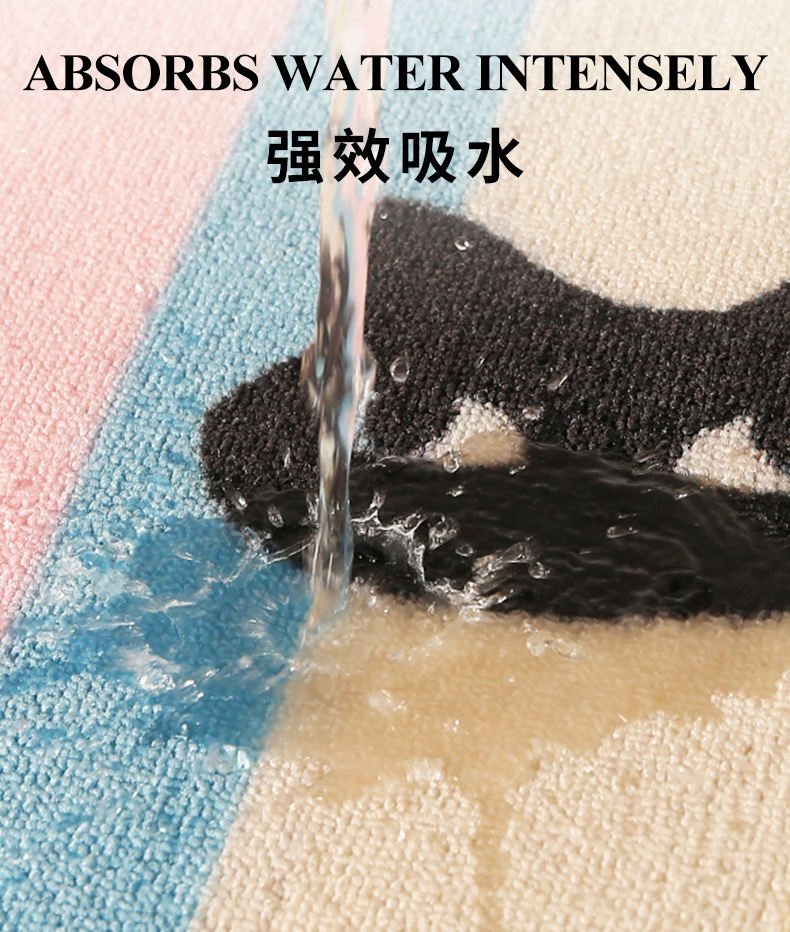瑞宝地毯厨房垫比利时圈绒耐用耐脏防滑实用高性价比跨境爆款黑猫印花详情9