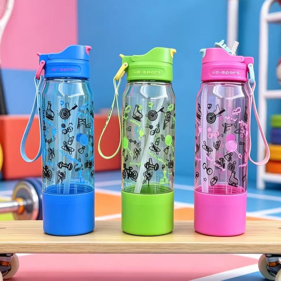 H164-HY-056 Dopamine large-capacity sports Water Cup, gradient full-print handle, double-drinking cup, bottom holder cup, children detail image 3