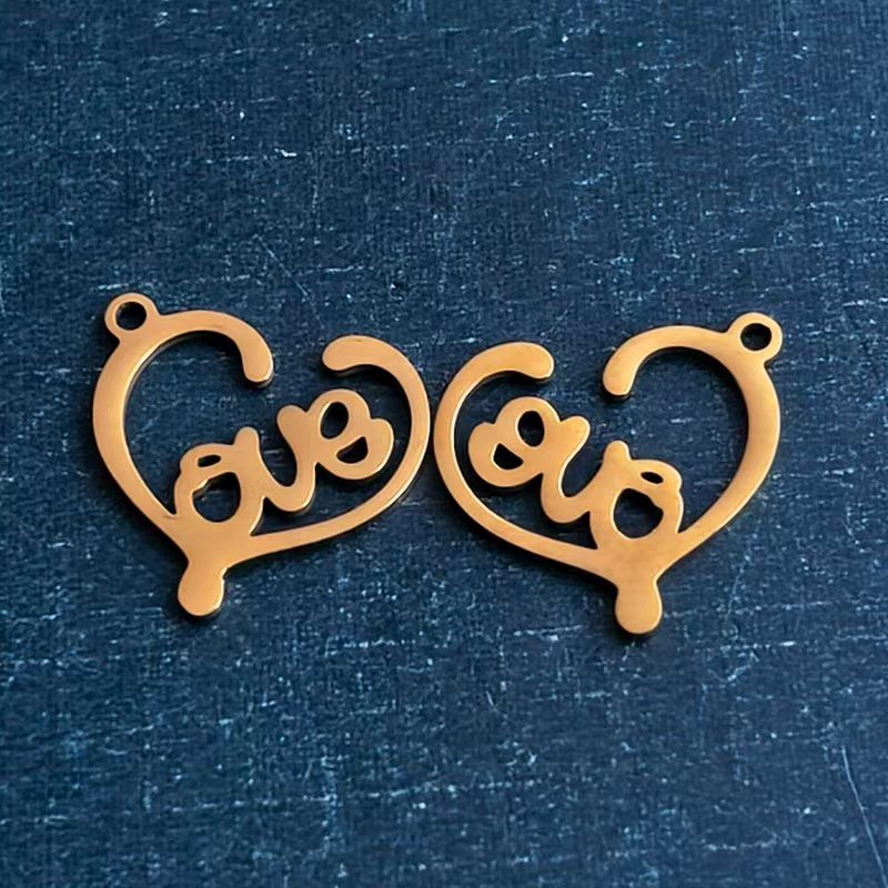 Cross-border foreign trade titanium steel stainless steel DIY jewelry accessories, LOVE bracelets, pendants, necklaces, fashionable and personalized detail image 6