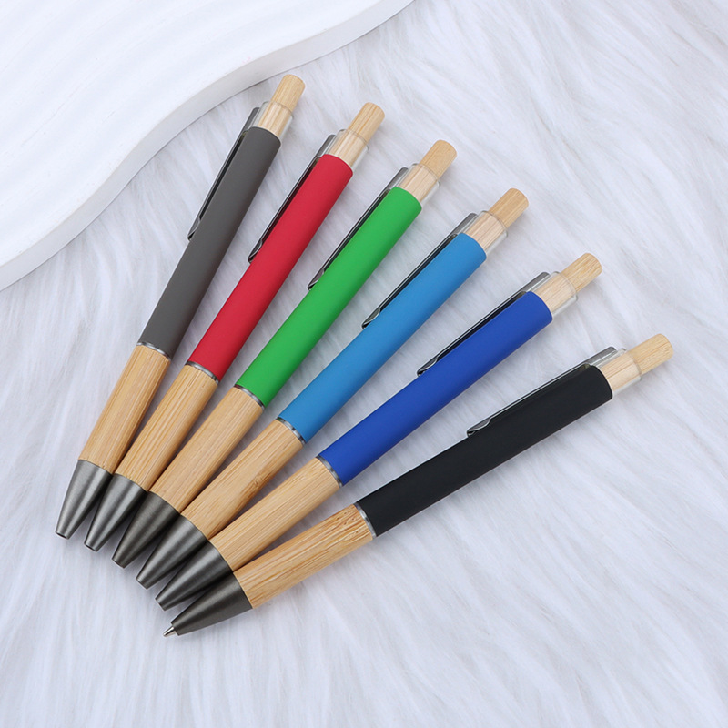 Ballpoint pen, metal aluminum rod ballpoint pen, bamboo sheath ballpoint pen, gift pen, laser ballpoint pen full figure