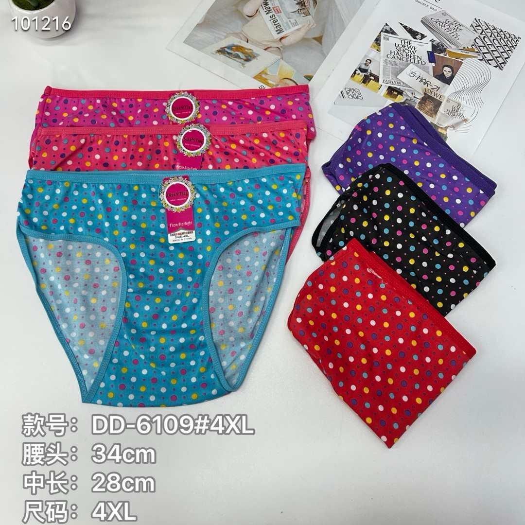 DD-6109#4XL内裤女士内裤牛奶丝印花女内裤大码内裤女士三角裤内衣内裤热销非洲南美洲QNI