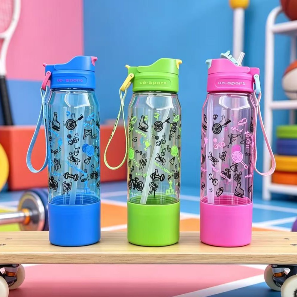 H164-HY-056 Dopamine large-capacity sports Water Cup, gradient full-print handle, double-drinking cup, bottom holder cup, children detail image 7