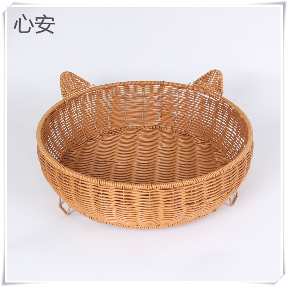 猫窝夏季猫床离地防潮猫产房猫咪窝仿藤猫睡觉窝四季通用宠物狗窝