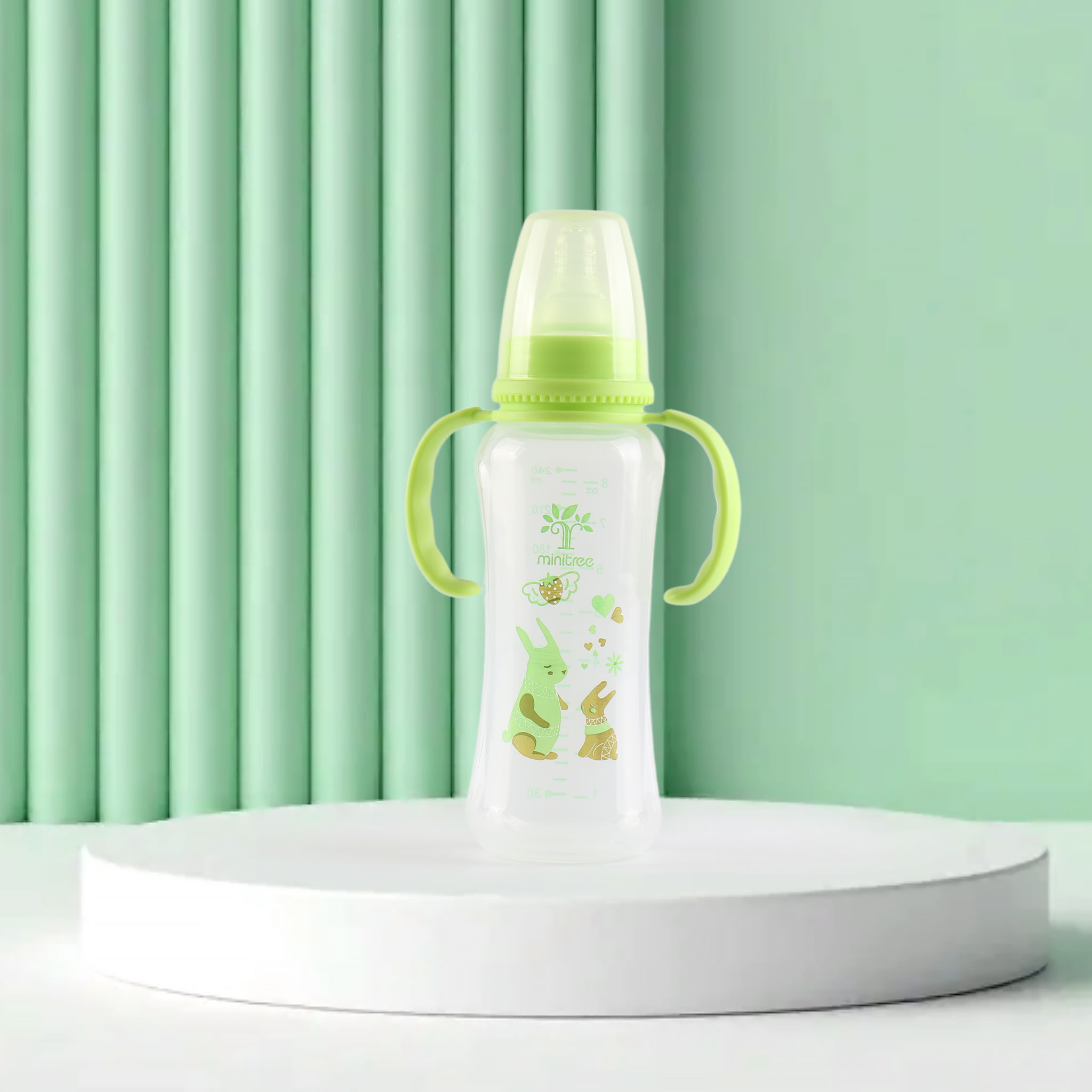 A 240mlPP standard-mouthed, transparent, irregular-shaped baby bottle Specification image