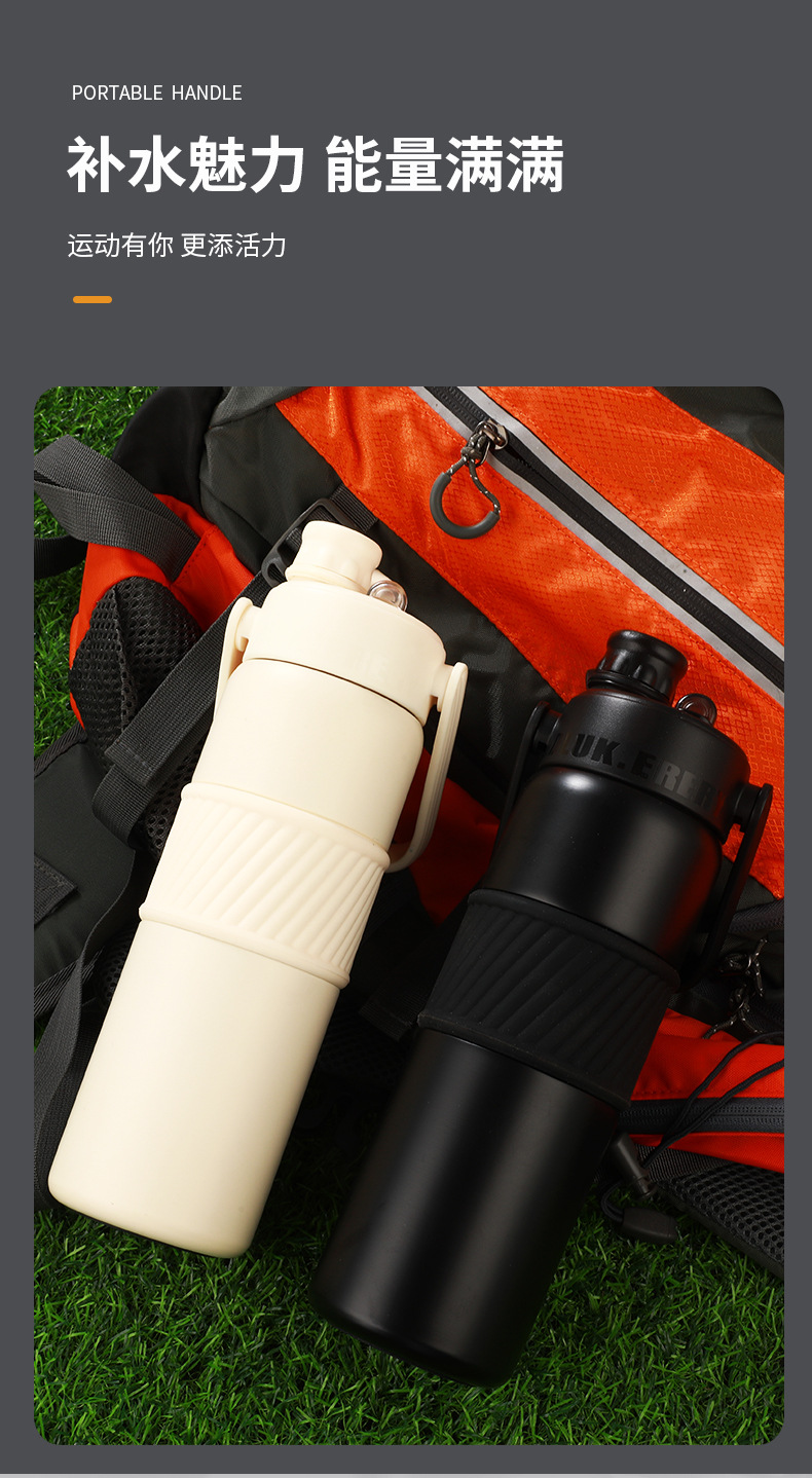 Nueva taza térmica de acero inoxidable 316 al aire libre deportes pajita kettle para hombres de gran capacidad portátil coche doble bebida taza pic 4