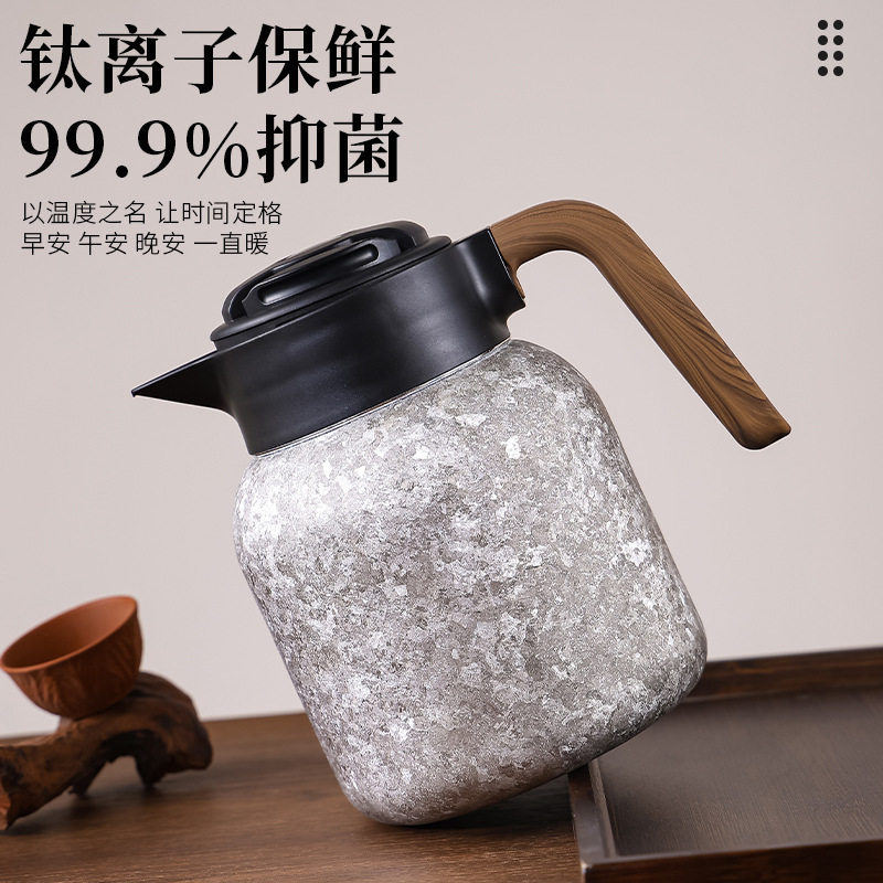 Intelligent temperature-showing pure titanium stewed teapot, large-capacity home and office insulated stewed teapot, high-end business gift titanium teapot Specification image