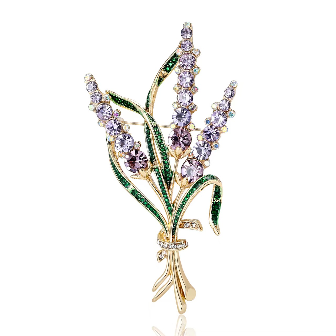 Nueva aleación de moda strass tres cabezas broche de espiga de trigo personalidad temperamento mujeres traje abrigo broche ornamento pin Application Scenario