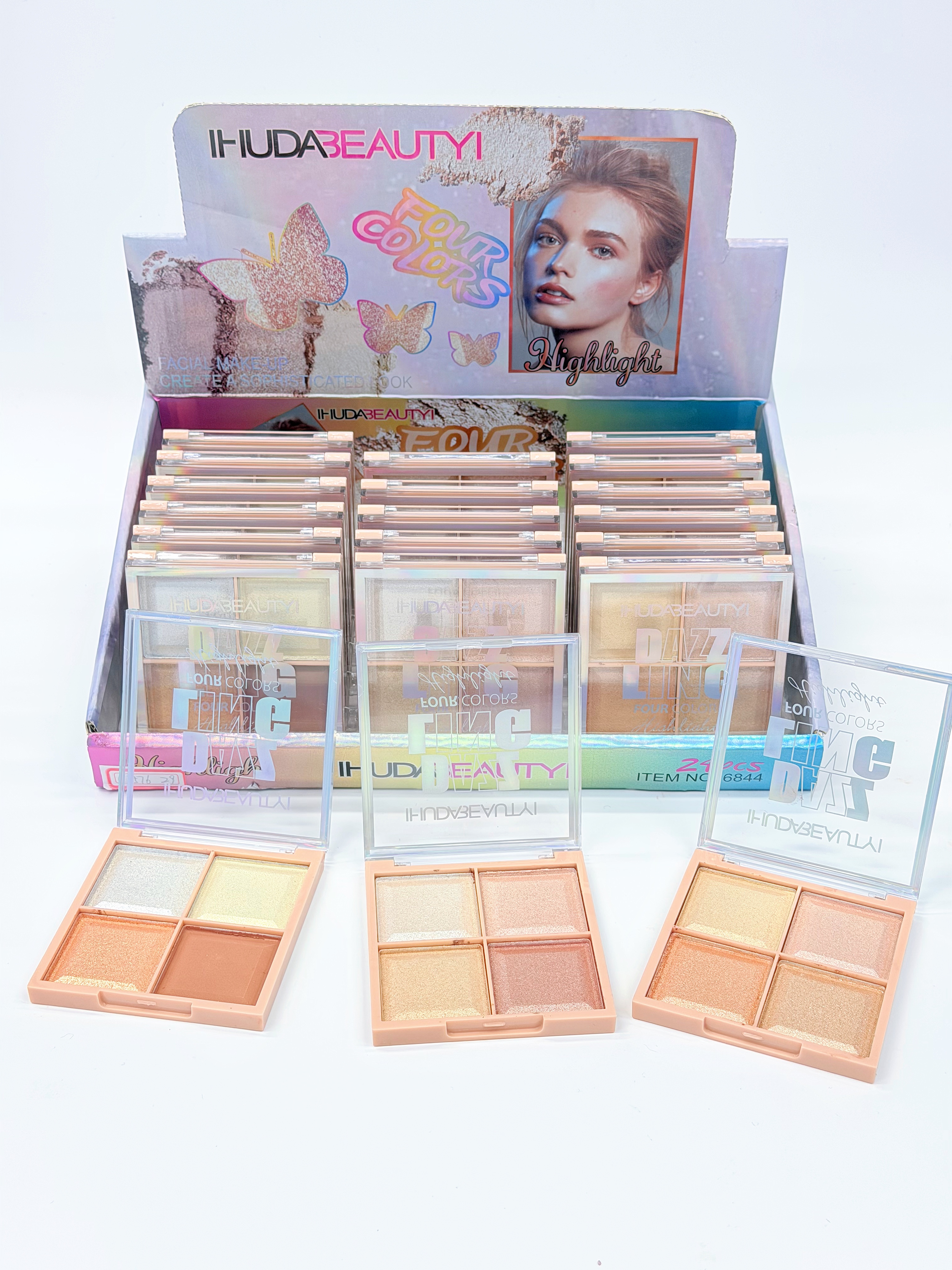 Cross-border IHUDABEAUTYI four-color sparkling high-gloss powder fine professional makeup export details Picture