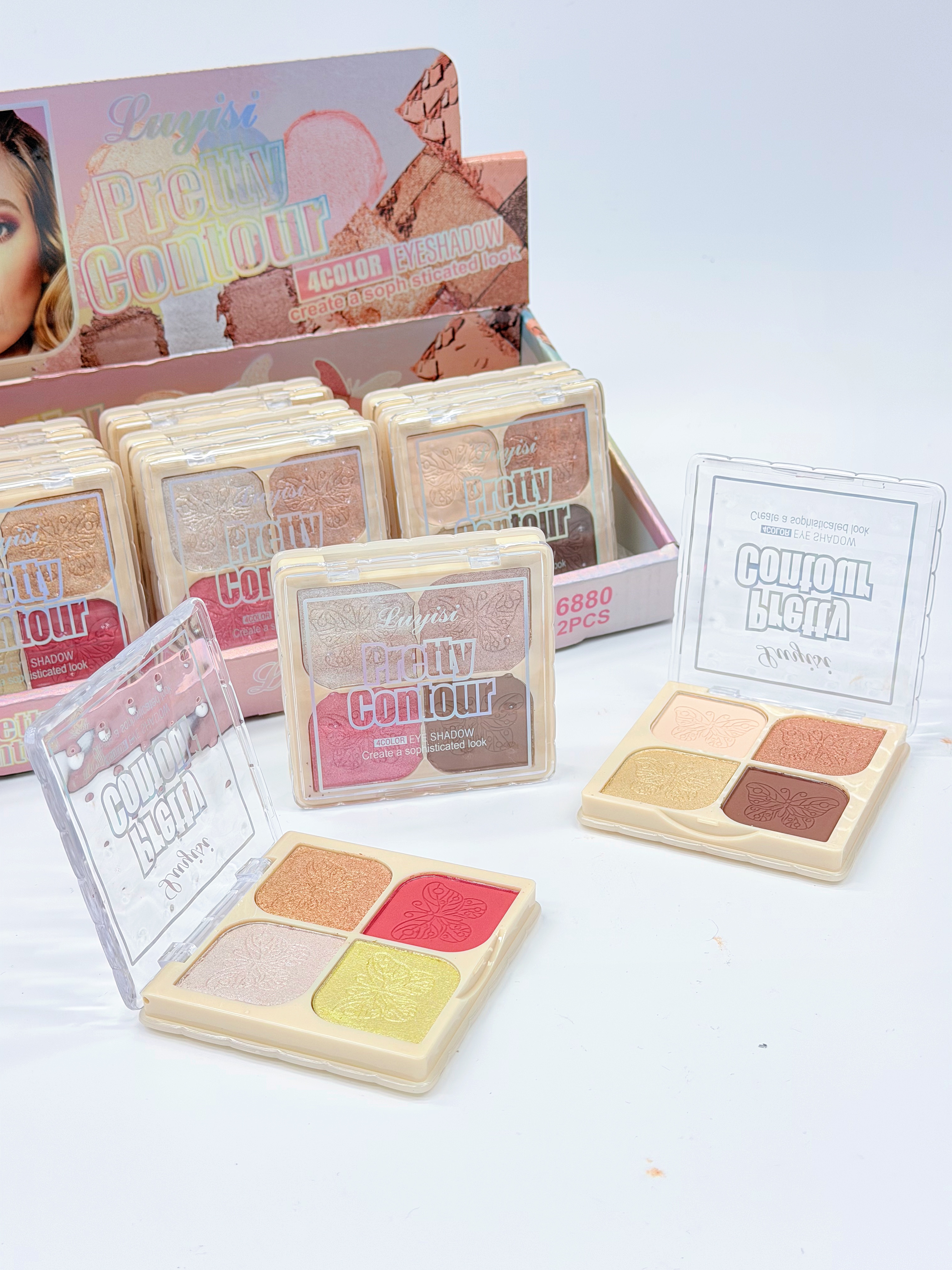 Cross-border four-color butterfly sparkling high-gloss powder fine professional makeup export Item Picture
