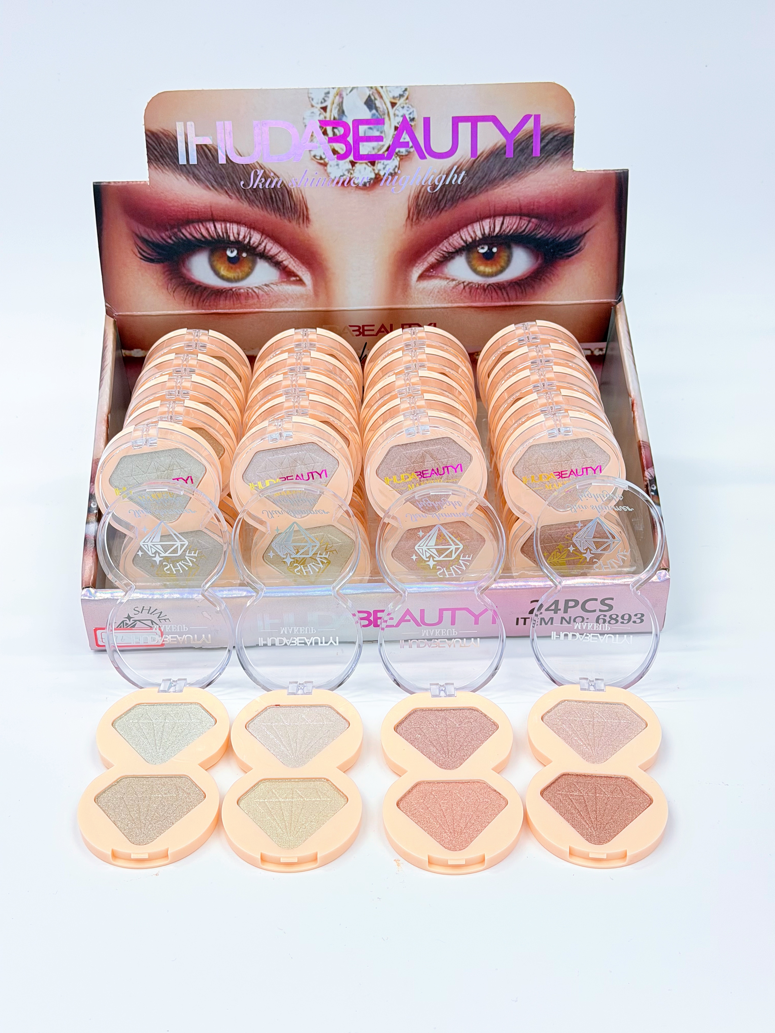 Cross-border two-color gemstone sparkling high-gloss powder fine professional makeup export details Picture