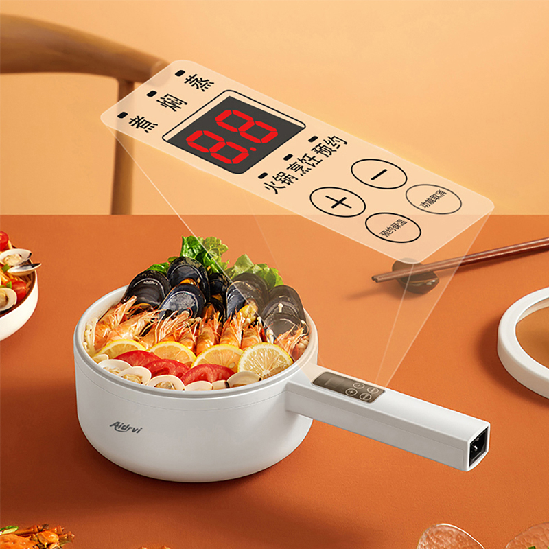 AIDRVI multi-purpose pot, electric cooking pot, electric hot pot, electric stir-frying pot, non-stick pot, household all-in-one, student dormitory noodle cooking pot, mini pot, multi-functional cooking pot, trendy smart model details Picture