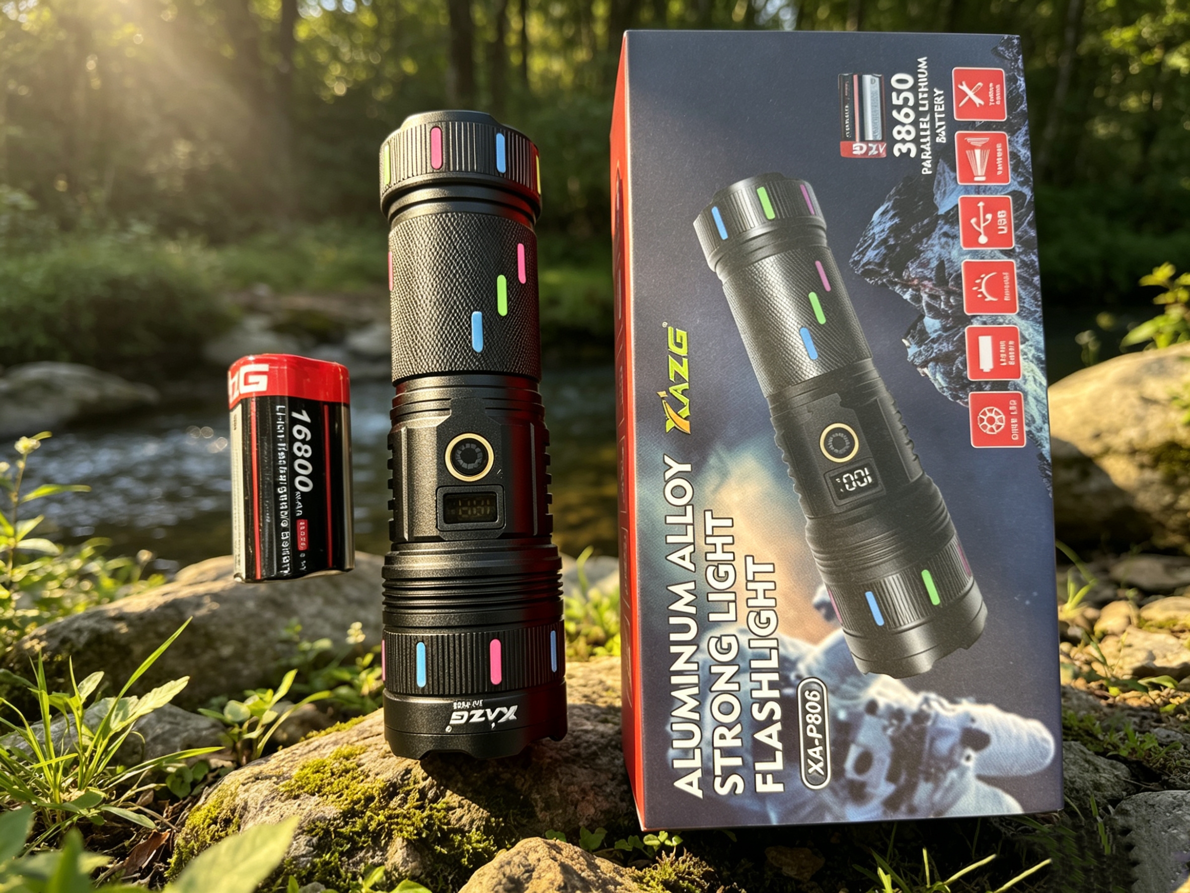 Xingao Light Personalized Color Stripe High-intensity Flashlight, Camping Emergency Dedicated Model XA-P806 Specification image