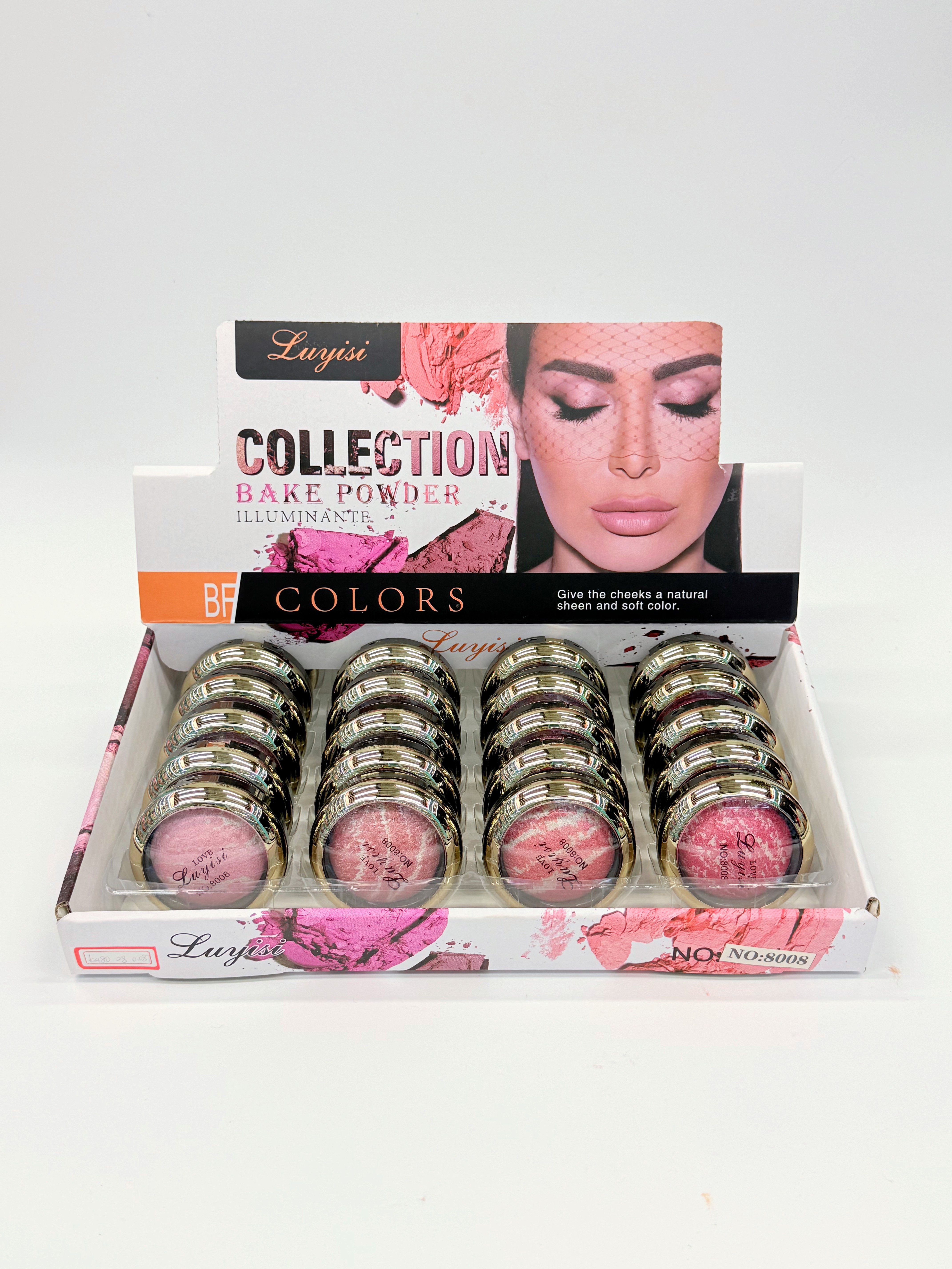 Cross-border eyeshadow LUYISI round pattern baked powder blush, fine powder texture, professional makeup export thumbnail