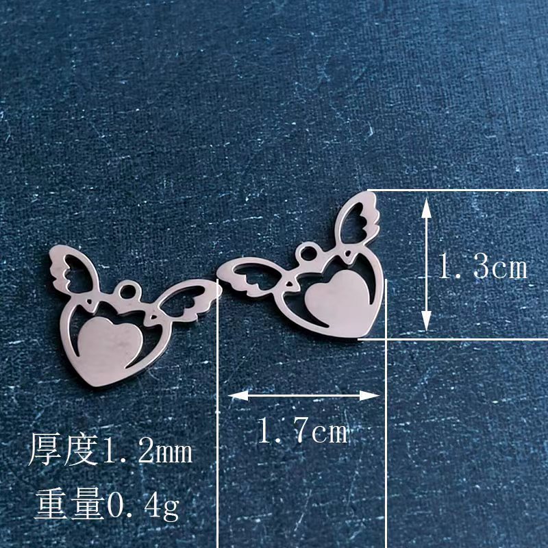 Cross-border foreign trade Love Wings Angel Wings Titanium Steel Stainless Steel Bracelet Pendant Necklace DIY jewelry accessories Trend detail image 2