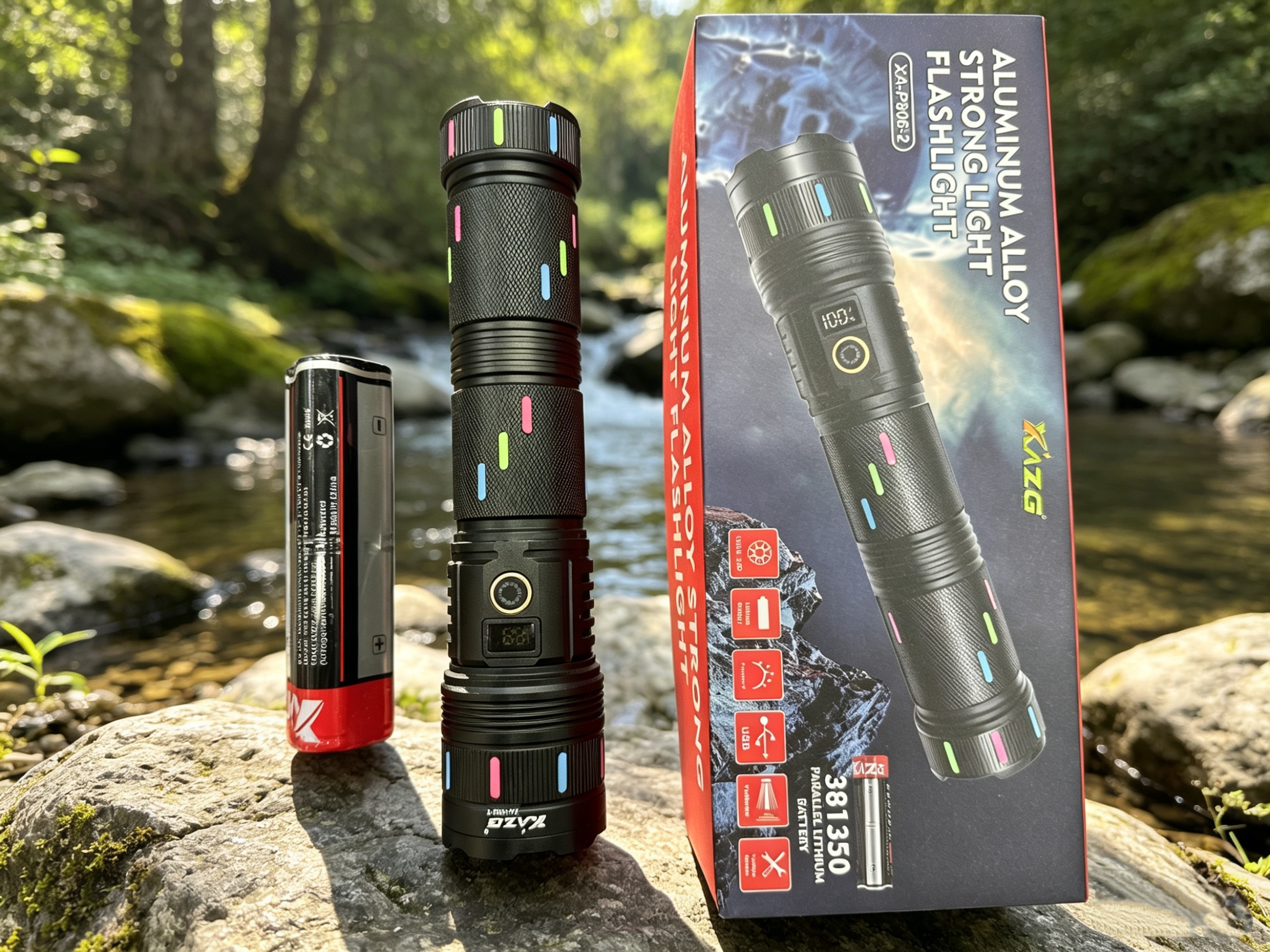 Xingao Light Portable high-intensity flashlight, waterproof and durable, outdoor hiking, night fishing emergency lighting flashlight model XA-P806-2 details Picture