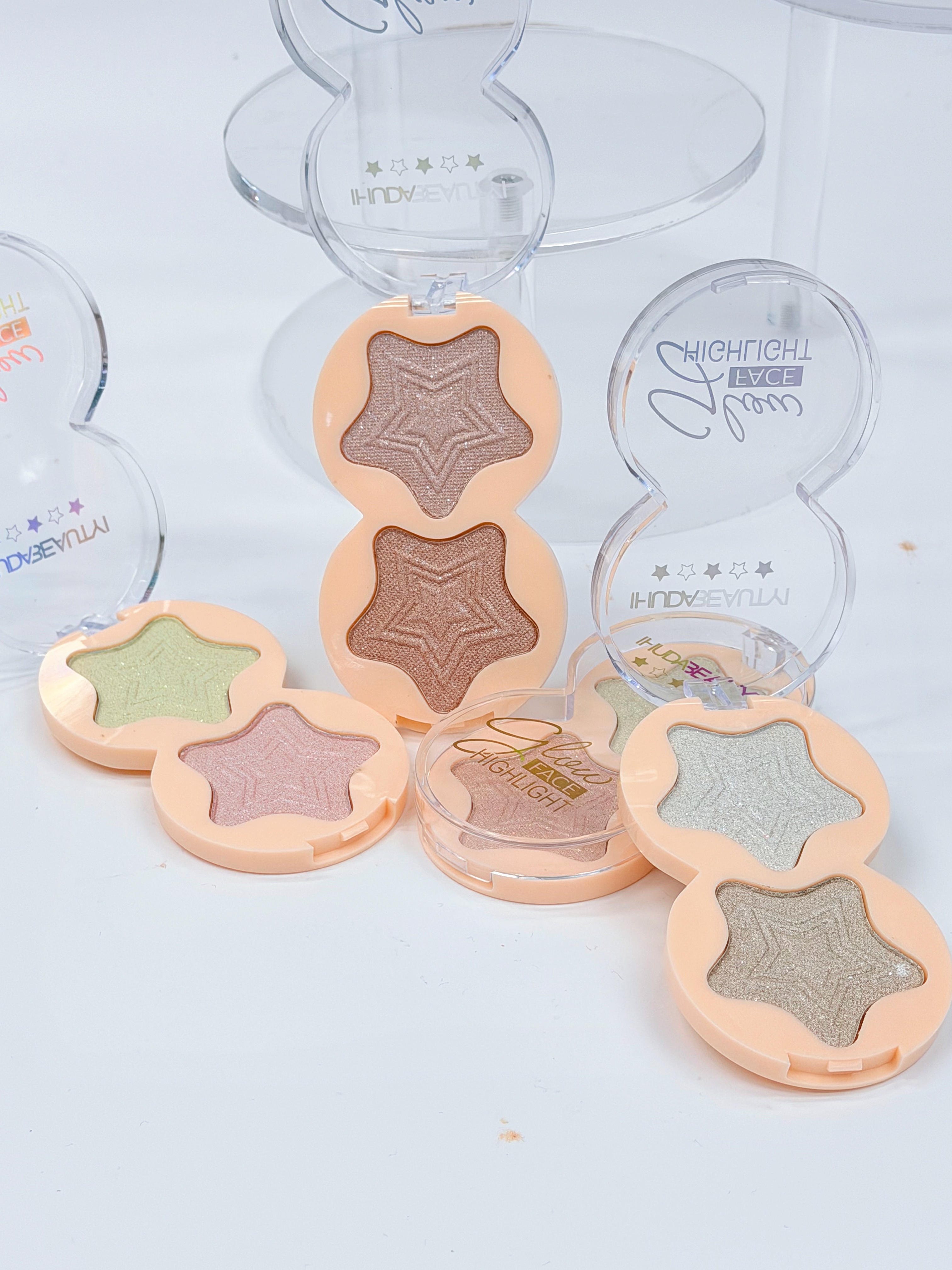 Cross-border bestseller two-color star high-gloss powder with fine texture and professional makeup for export Item Picture