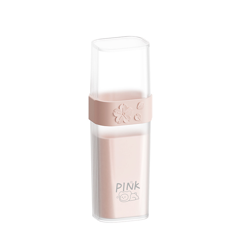 T54-TH-9659 Cherry Blossom Double-layer Toothbrush Box, dual-purpose portable toiletry, toothbrush and toothbrush storage rack Specification image