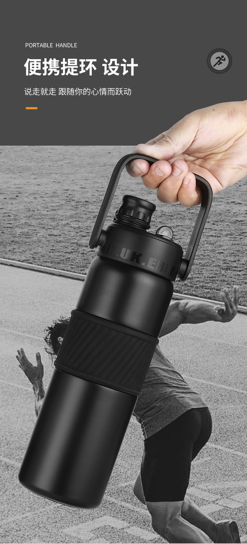Nueva taza térmica de acero inoxidable 316 al aire libre deportes pajita kettle para hombres de gran capacidad portátil coche doble bebida taza pic 10