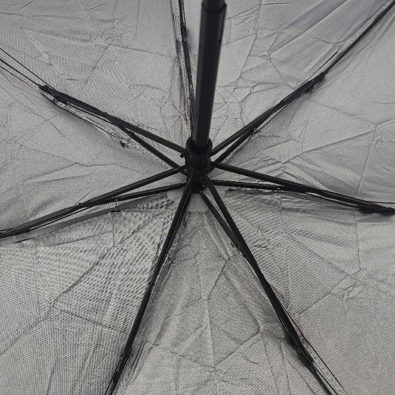 Hengdun silver gel sun protection folding umbrella, multi-color, compact and portable three-fold umbrella, reinforced and wind-resistant, simple wine red umbrella, portable for daily travel, all-weather and all-weather umbrella Specification image