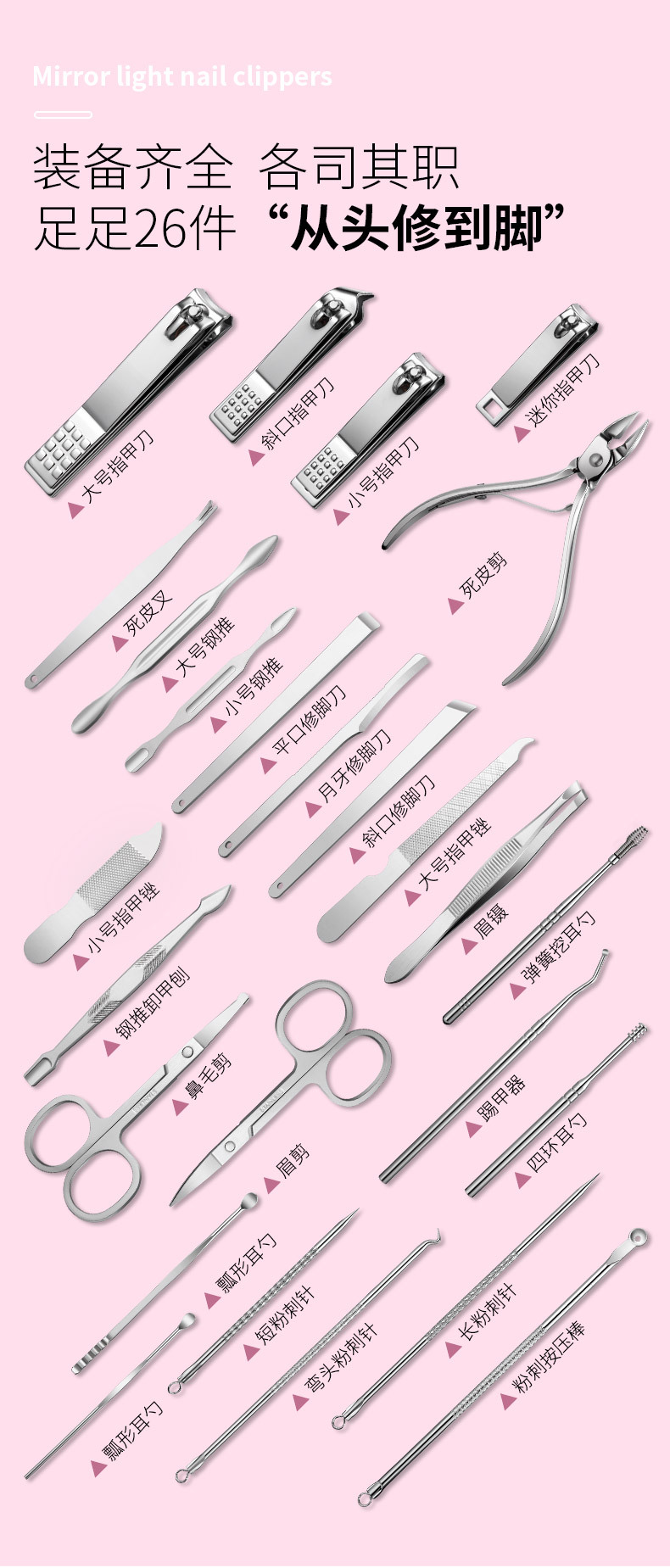 美甲工具套装穿戴甲指甲刀指甲工具套装美甲美妆工具详情3