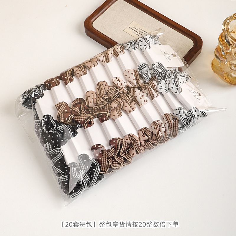 Korean polka dot large intestine hair band 2026 new high-end style hair tie for women, versatile hair tie for ponytail and bun heads details Picture