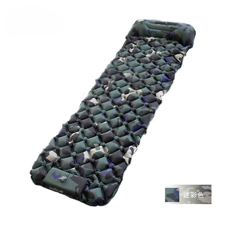 Fábrica de suministro directo diamante con almohada con pie bomba de pie colchón inflable colchón de dormir inflable colchón de camping al aire libre a prueba de humedad Item Picture