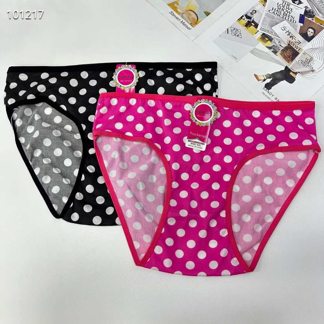 DD-6004#4XL underwear, women's underwear, milk silk polka dot printed women's underwear, large-sized underwear, women's briefs, underwear, underwear are selling well in Africa, South America, QNI Specification drawing