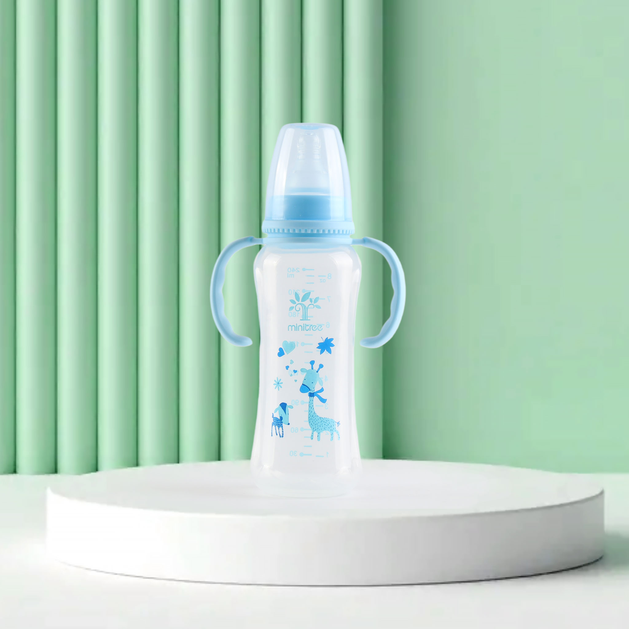 A 240mlPP standard-mouthed, transparent, irregular-shaped baby bottle details Picture