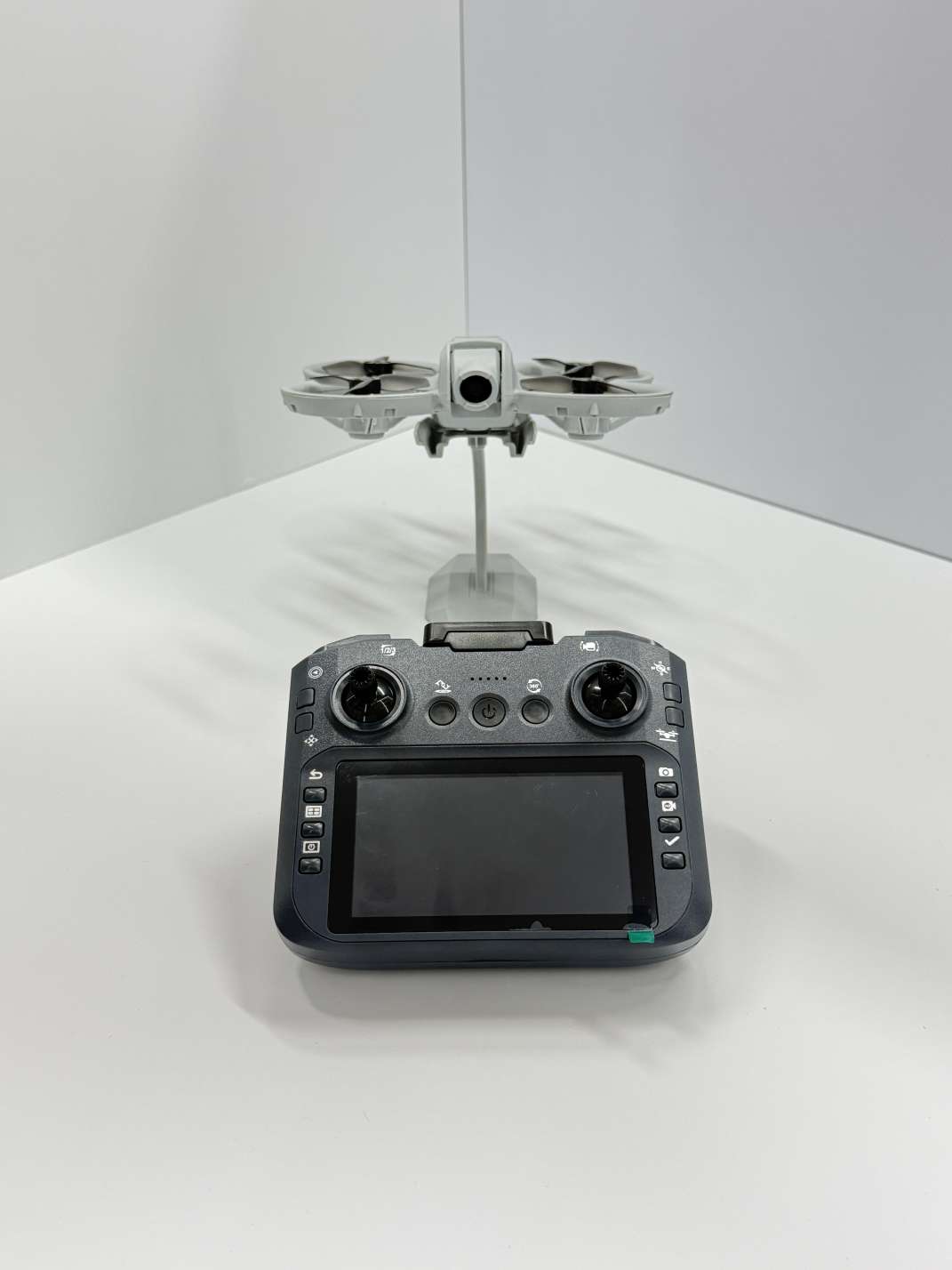 Students practice controlling the drone in circles
