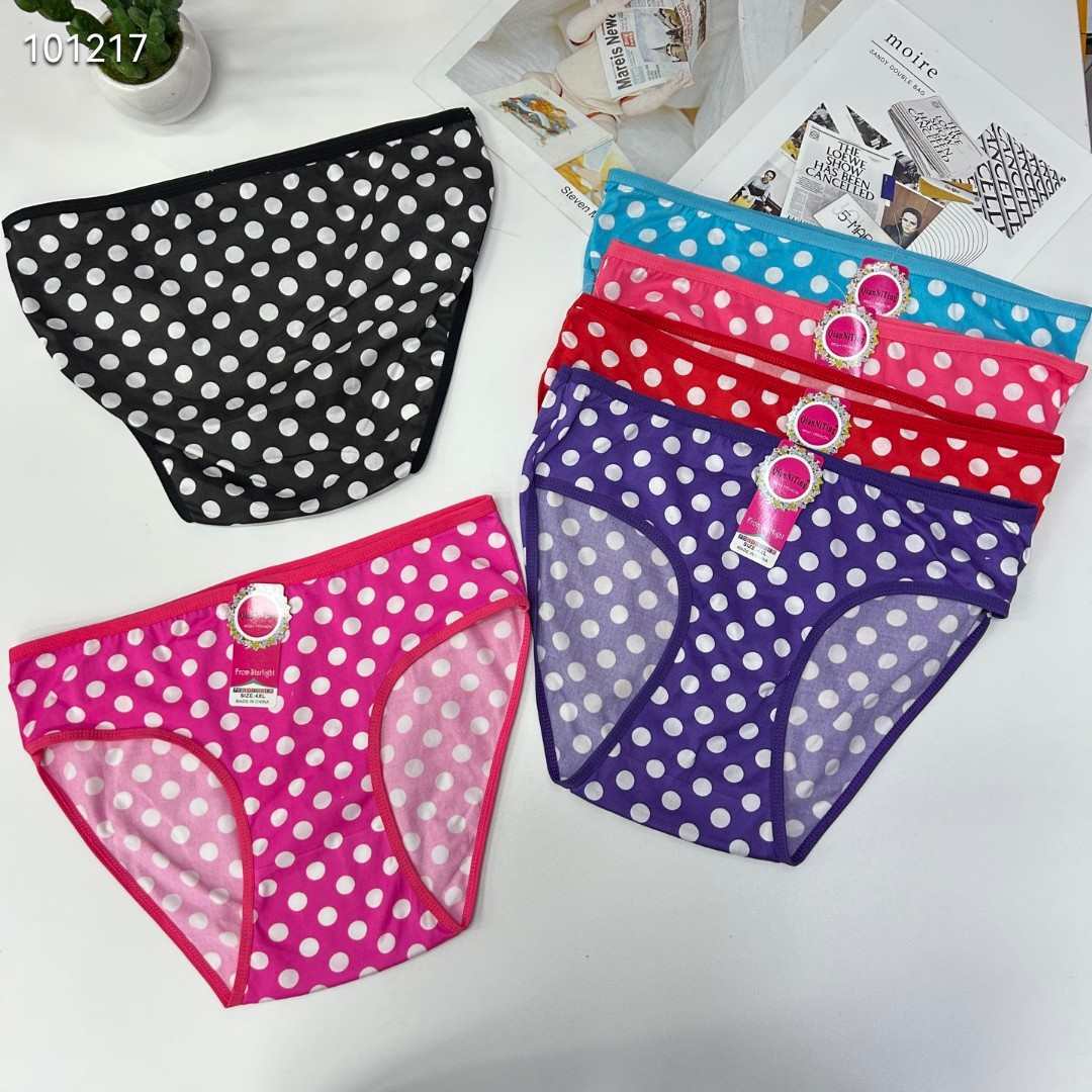 DD-6004#4XL underwear, women's underwear, milk silk polka dot printed women's underwear, large-sized underwear, women's briefs, underwear, underwear are selling well in Africa, South America, QNI details Picture