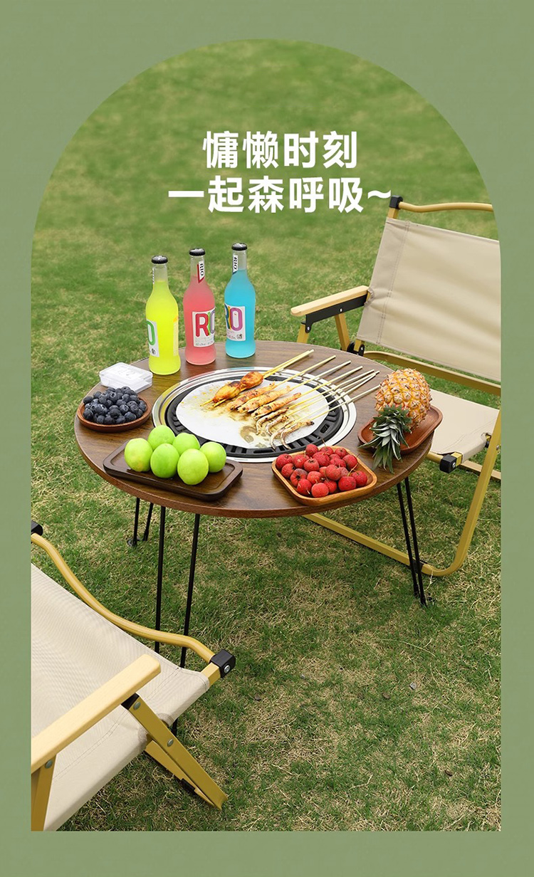 艾得锐威取暖茶桌围炉煮茶茶几无烟烧烤炉家用户外便携式折叠烤肉炭火炉子 图片色详情5