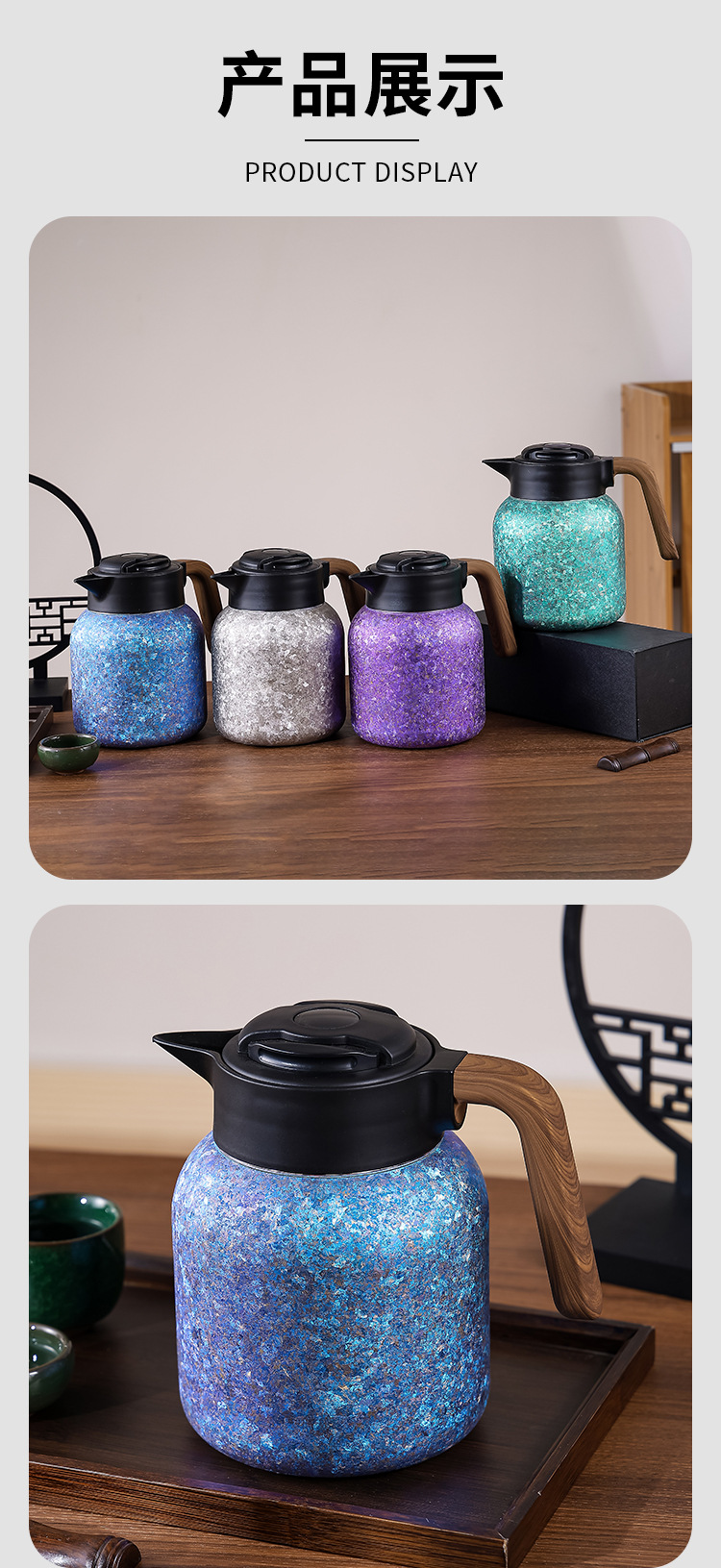 Intelligent temperature-showing pure titanium stewed teapot, large-capacity home and office insulated stewed teapot, high-end business gift titanium teapot pic 12