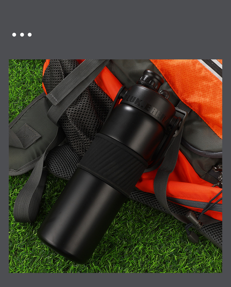 Nueva taza térmica de acero inoxidable 316 al aire libre deportes pajita kettle para hombres de gran capacidad portátil coche doble bebida taza pic 13