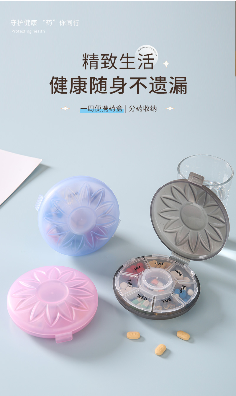 便携药盒一周分药收纳盒大药盒pp药箱医疗医用耗材及护理用品