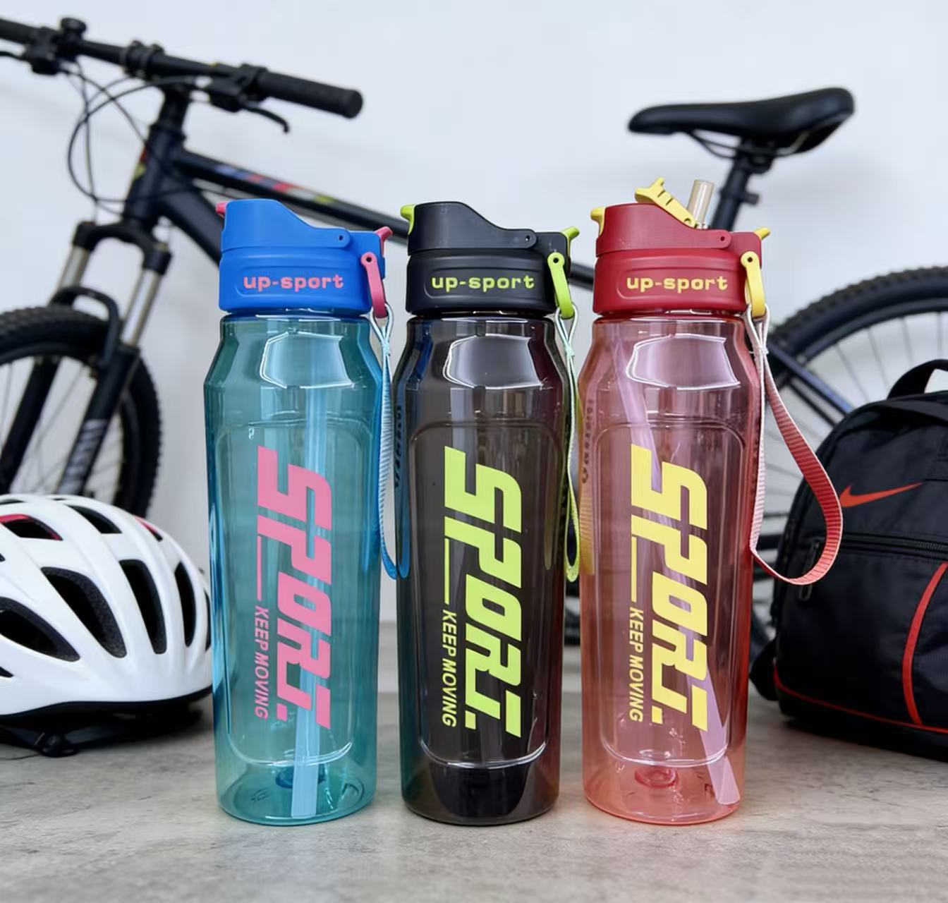 H164-HY-055 Summer sports water cup, Double Lid, Adult Fitness cup, Fitness strap, Straw cup detail image 4