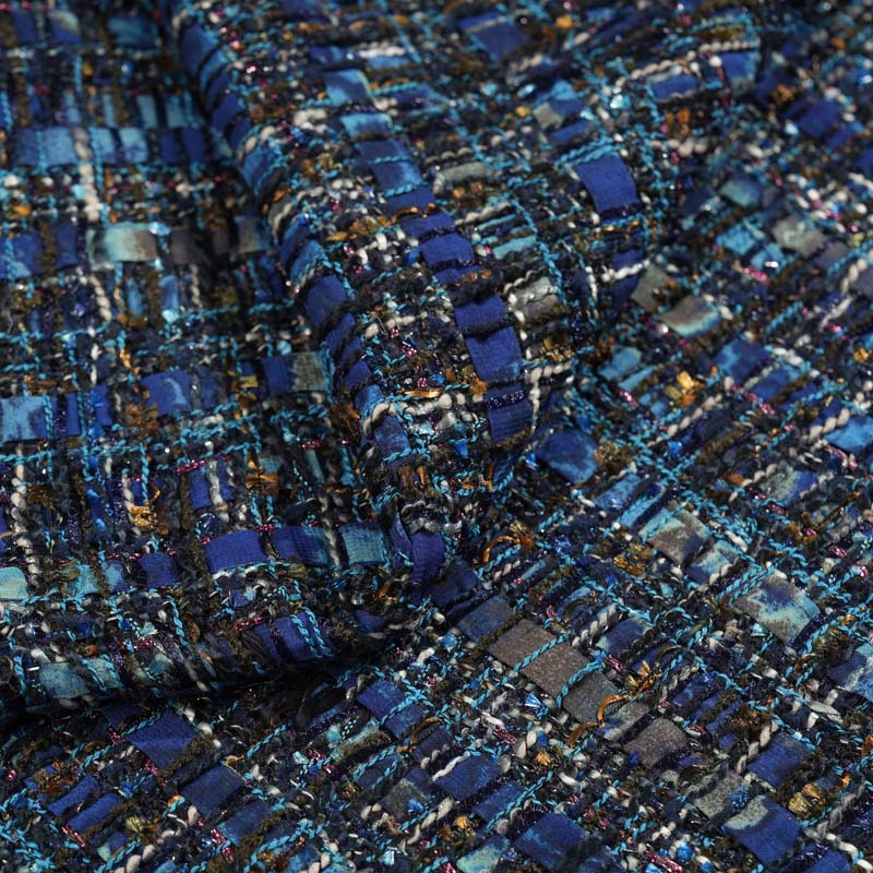 Mokashi Little Chanel fabric, heavy-duty coarse-spun and woven tweed Specification image