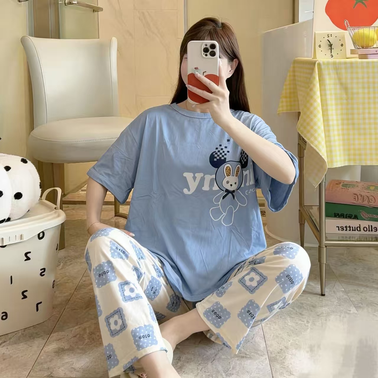 女士家居服实物图