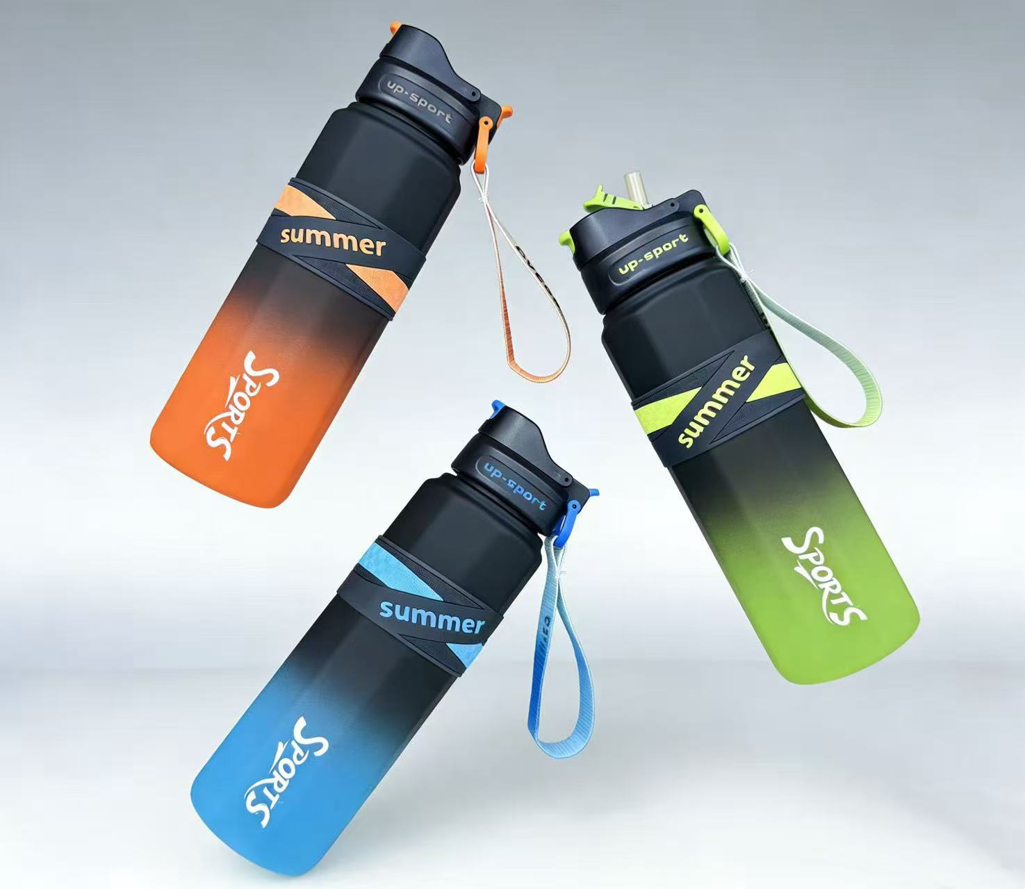 H164-HY-053B verano fitness deportes taza de agua spray bebida doble taza gradiente fitness al aire libre estudiante portátil y resistente detail image 1