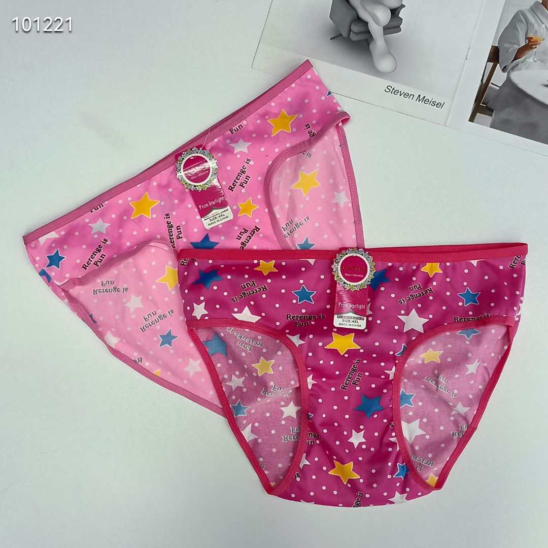 DD-8397#4XL underwear, women's underwear, milk silk women's underwear, large size underwear, star print women's briefs, underwear, underwear are selling well in Africa, South America, QNI details Picture