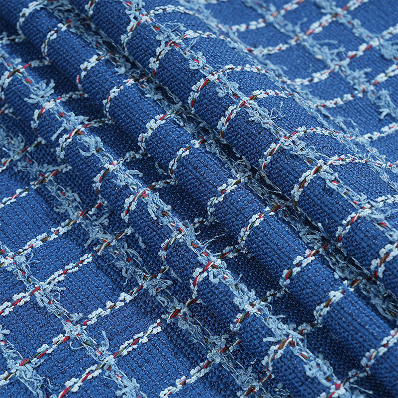 Mokas blue fragrance fabric with coarse-spun patterns details Picture