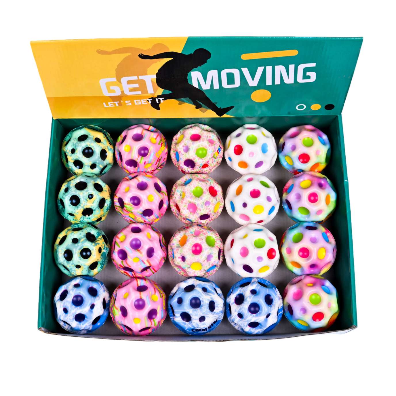 Pu 7.0colorful bouncy balls full figure