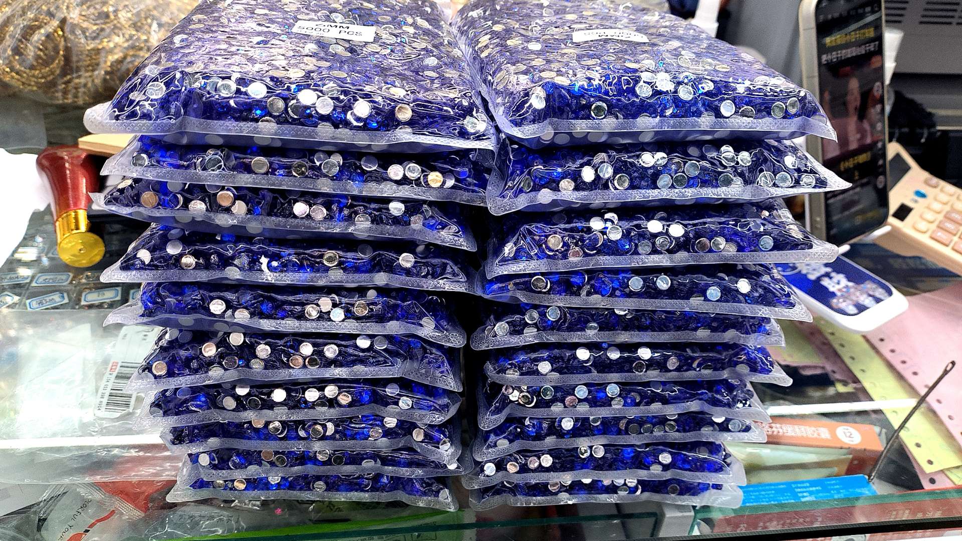 Nail art pieces for brides, fashionable handcrafted wearable nails, wearable nail pieces, 6 square meters, deep blue Specification image