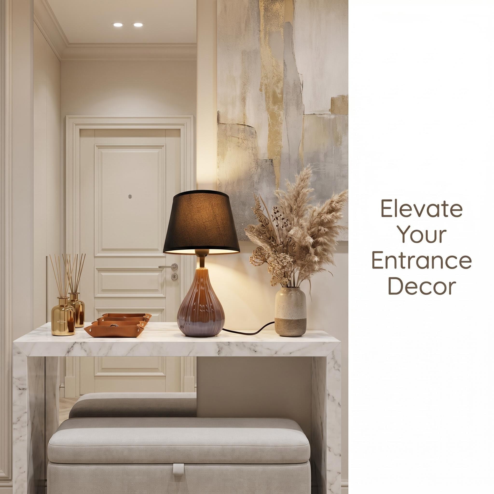 The 2026JL new creative ceramic table lamp is available in three colors: brown, white, and red, with black and beige lampshades. It is a light wooden table ambient light Specification image